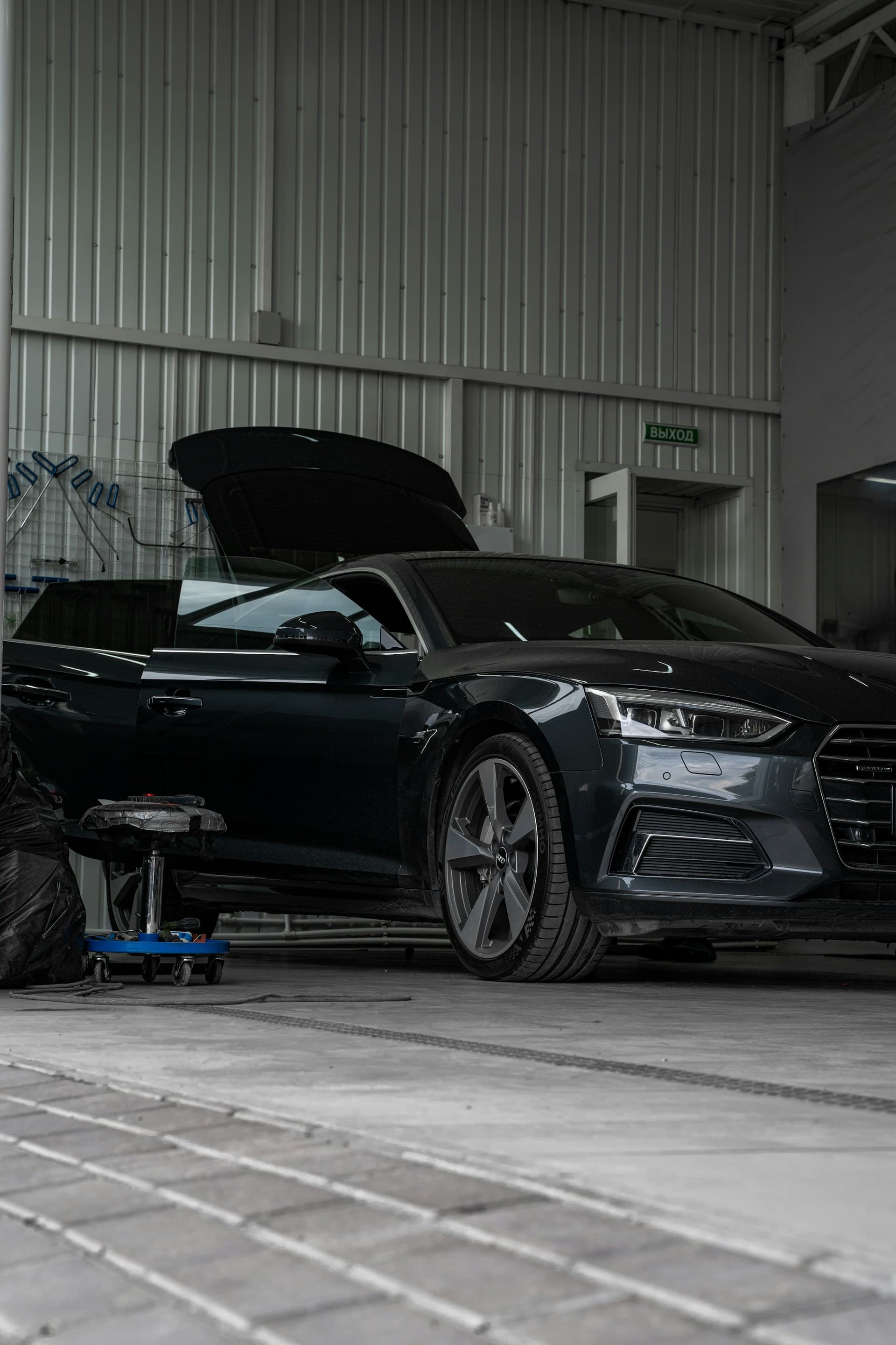 Photo of a car detailing process